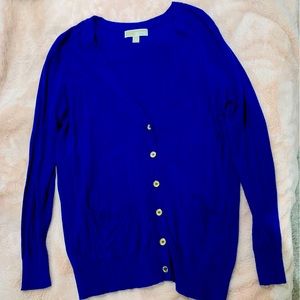 Michael Kors - Cobalt Blue Button Up Sweater - Size L